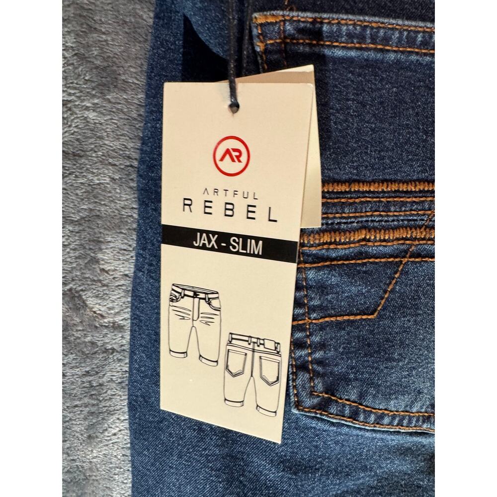NWT Artful Rebel Jax Slim Fit Denim Shorts Men's 36W Blue Stretch Jorts New! - Picture 8 of 10